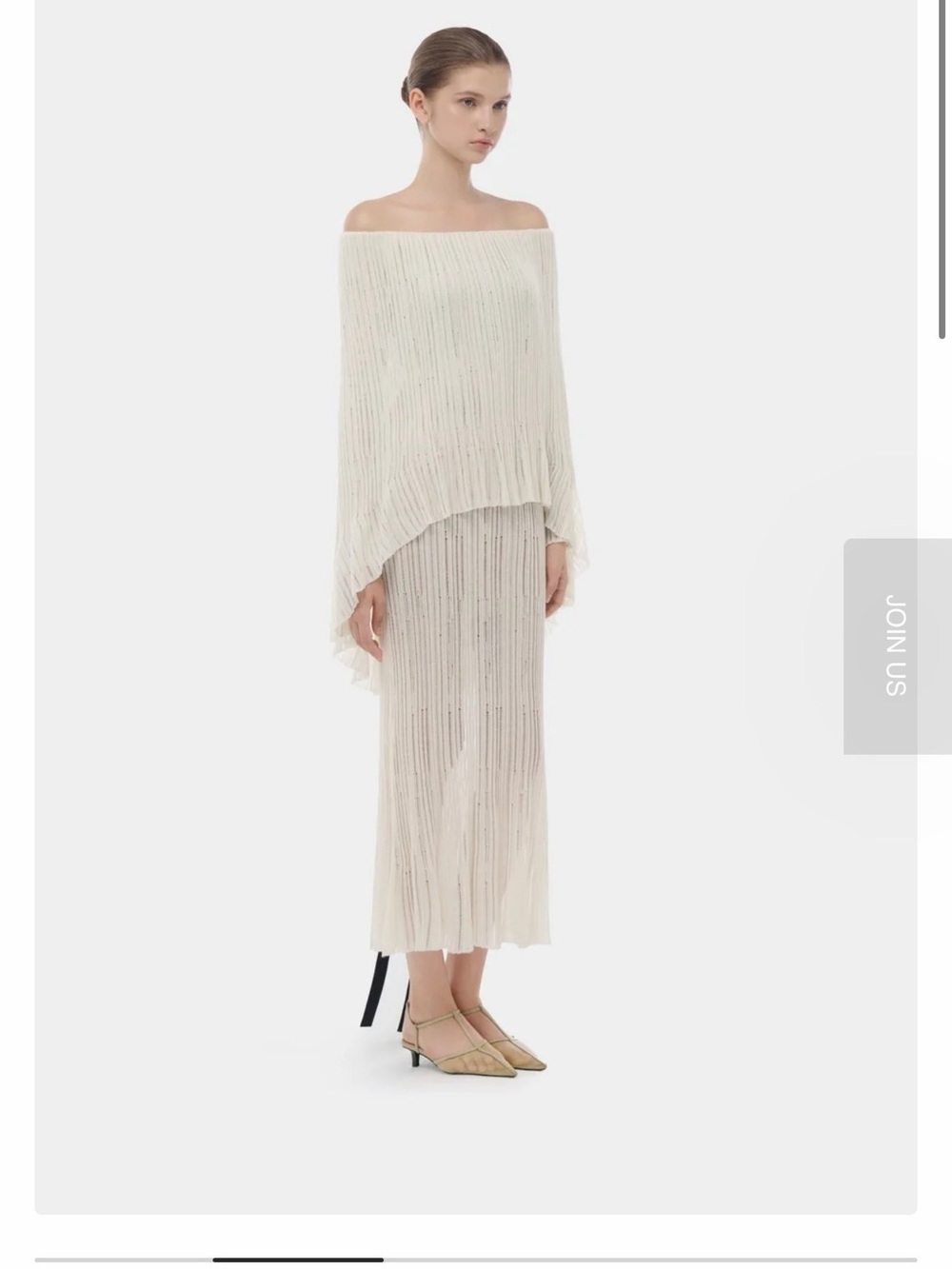 Montsand Off-Shoulder Pleated Midi Dress XS